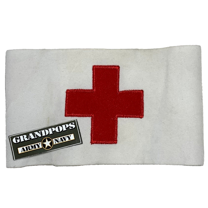 White Medic Armband W/ Red Cross