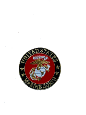 USMC Logo Gold/Black With Four Stars Pin