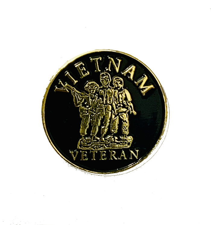 Vietnam Veteran Black/Gold PIn