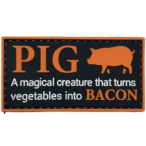 "Pig a Magical Creature That Turns Vegetables Into Bacon" Morale Patch