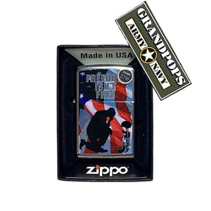 "Freedom Isn't Free" Polished Finish Military Zippo Lighter