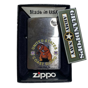 United States Coast Guard Bear Mascot Brushed Finish USCG Zippo Lighter