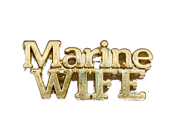 USMC Marine Wife Script Gold Pin