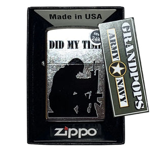 "Did My Time" Brushed Finish Military Zippo Lighter