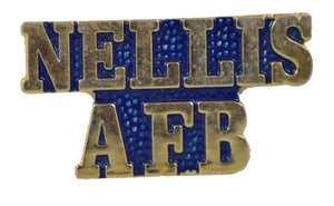 USAF Nellis AFB Script Gold/Blue Pin