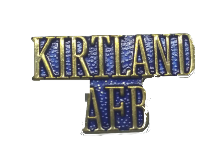 USAF Kirkland AFB Gold/Blue Script Pin