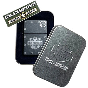 Official Boxed Harley-Davidson Painted Finish Flat Black Zippo Lighter