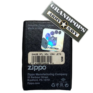 Official Boxed New York Jets Brushed Finish NFL Zippo Lighter