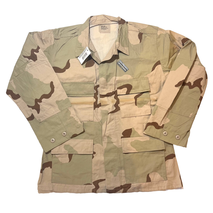 U.S. Military DCU 3 Color Tri-Desert Camo Rip-Stop BDU Jacket USA MADE W/ Storage Stains