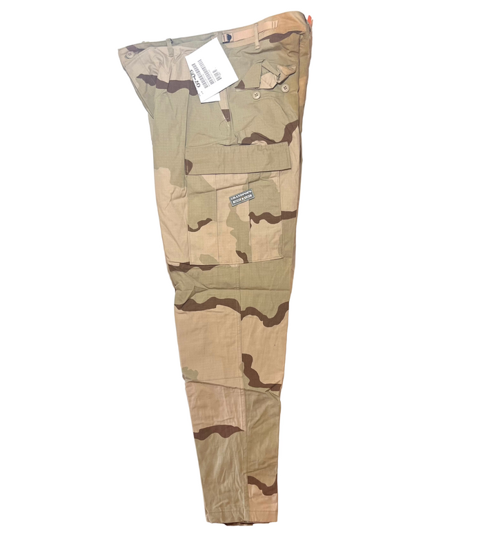 U.S. Military DCU 3 Color Tri-Desert Camo Rip-Stop BDU Pants USA MADE W/ Storage Stains