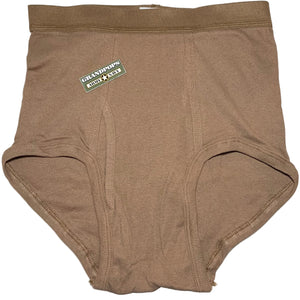U.S. Military Brown 436 Underwear Drawers with a Grandpops Army Navy logo.