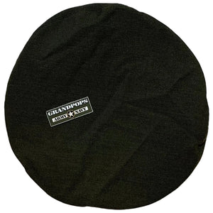 U.S. Marine Corps Man's Green 2212 Poly/Wool Gaberdine Type III Service Cap Crown with a Grandpops Army Navy logo.