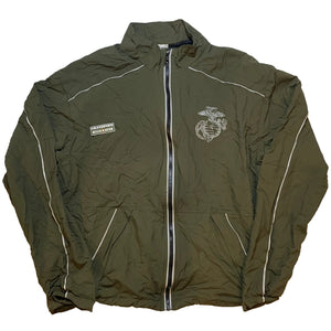 U.S. Marine Corps Green PT Jacket with a Grandpops Army Navy logo.