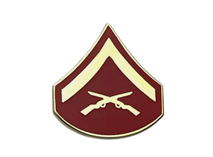 USMC E-3 Lance Corporal Red/Gold Rank Pin