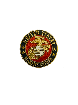 USMC Logo Gold/Black With Four Stars Pin