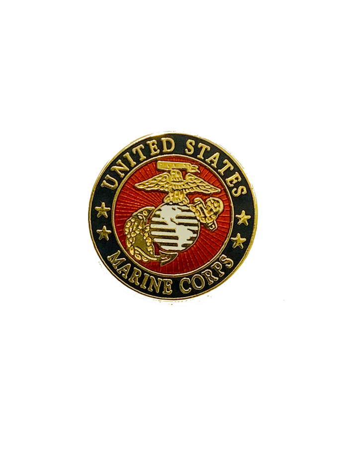 USMC Logo Gold/Black With Four Stars Pin