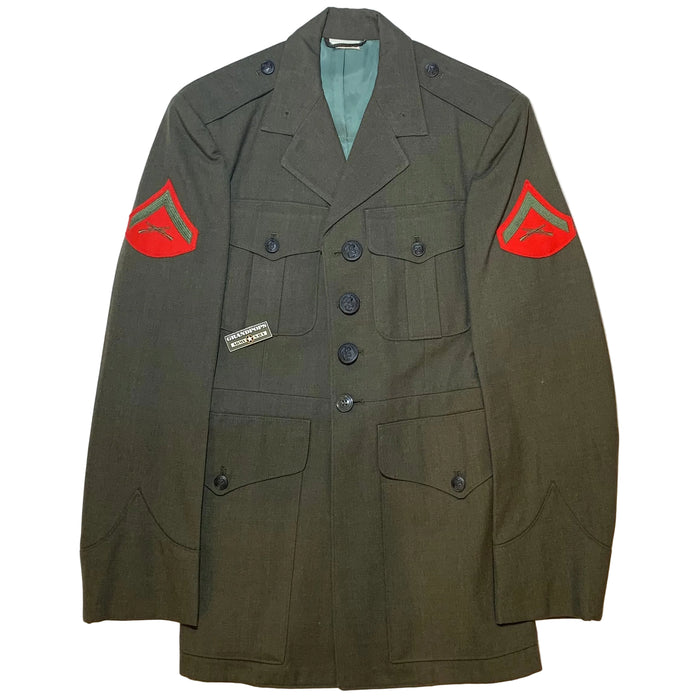 U.S. Marine Corps Vietnam War Era Service Alpha Green Shade 2241 Wool Man's Dress Jacket