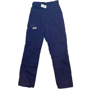 U.S. Coast Guard Navy Blue NyCo Ripstop Operational Dress Uniform Trousers with a Grandpops Army Navy logo.