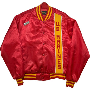 U.S. Marine Corps Vintage Commemorative Red & Yellow Varsity Style Jacket with a Grandpops Army Navy logo.