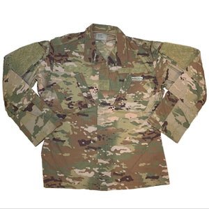 U.S. Army OCP Scorpion FRACU Rayon Rip-Stop Jacket with a Grandpops Army Navy logo.