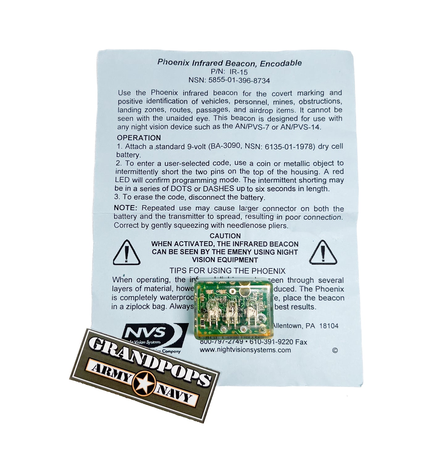 Infrared Beacon Phoenix IR-15 Encodable Strobe Infrared Beacon – GRANDPOPSARMYNAVY