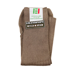 Khaki Italian Military High Cut Boot Socks Made in Italy