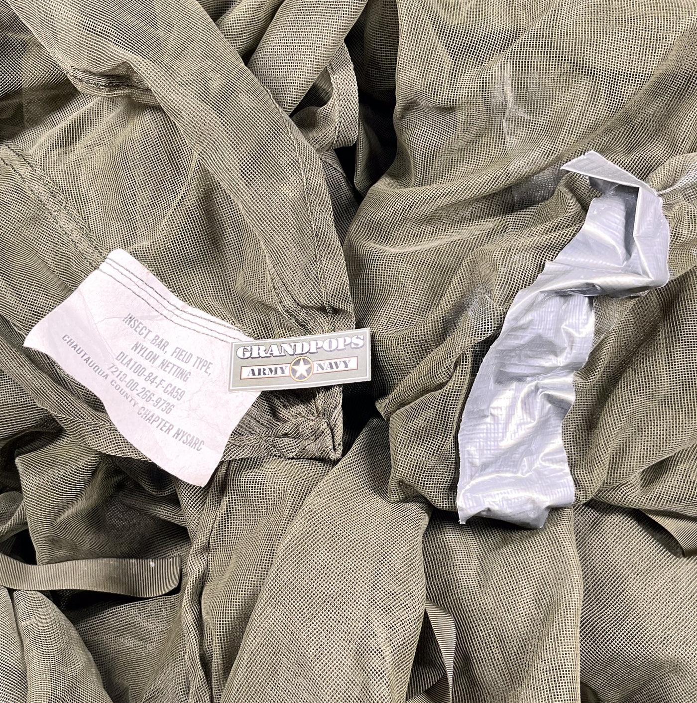 Navy Insect U.S. Military Original OD Green Mosquito Netting Insect Bar USED ...