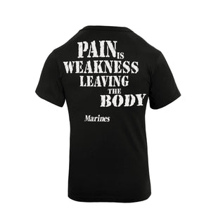 Black USMC ''Pain Is Weakness'' T-Shirt