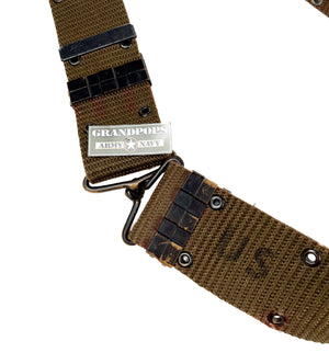 U.S. Vietnam War Original OD Green Nylon Pistol Belt w/ Metal Buckle