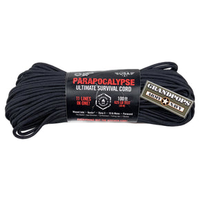 Black 625LB Parapocalypse Ultimate Survival Paracord Made In USA