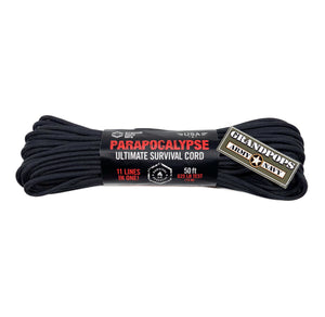 Black 625LB Parapocalypse Ultimate Survival Paracord Made In USA