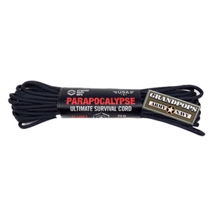 Black 625LB Parapocalypse Ultimate Survival Paracord Made In USA