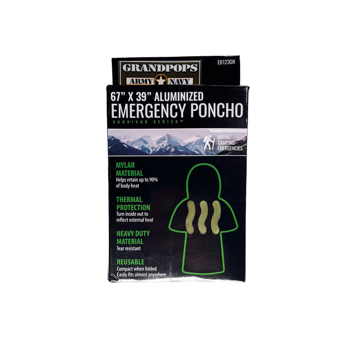 OD Green Isolated MYLAR Emergency Poncho