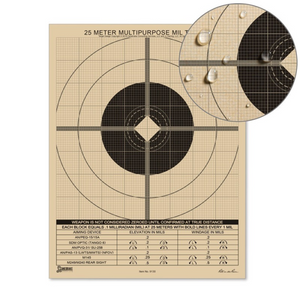 Military All-Weather 25m Multipurpose Zeroing Target - Universal MOA