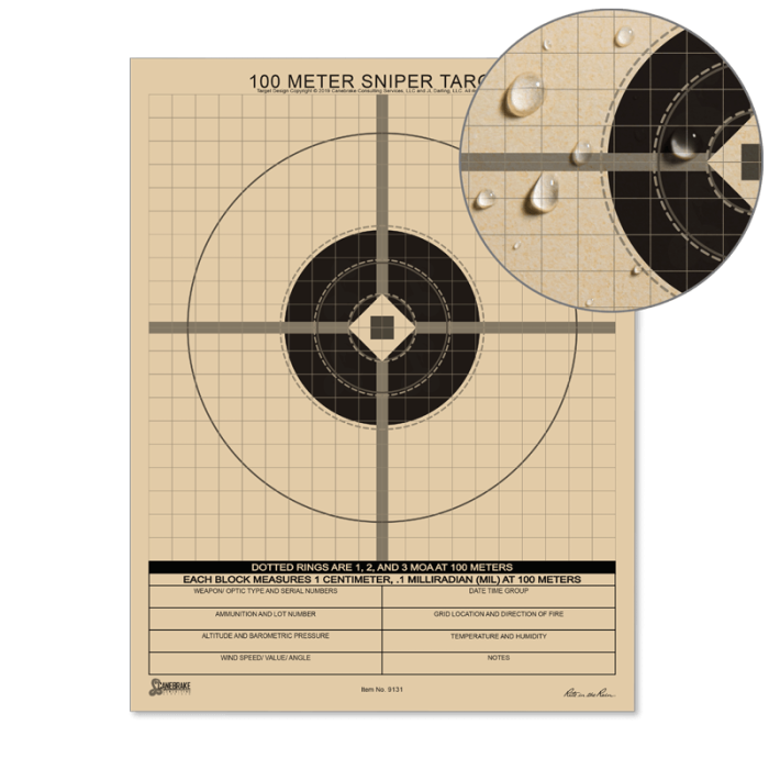 Military All-Weather 100m Sniper Target