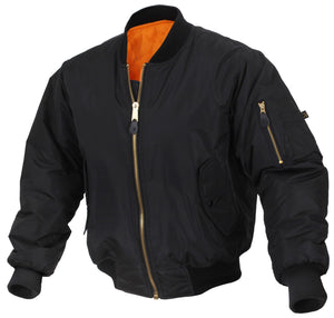 Black Enhanced Nylon Reversible MA-1 Flight Jacket
