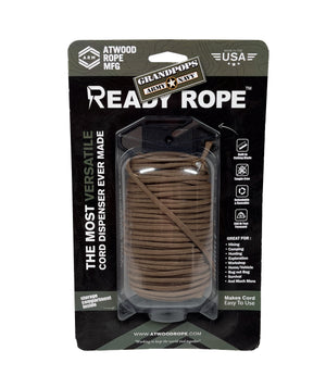 Coyote Brown 550LB Paracord 100Ft Ready Rope™ Survival Storage Kit Mad –  GRANDPOPSARMYNAVY