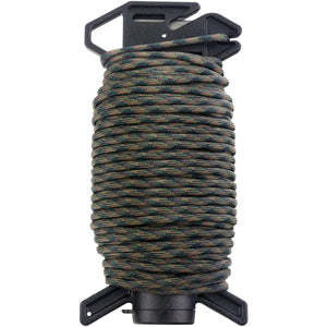 Ground War Woodland Camo 550LB Paracord 100Ft Ready Rope™  Survival Storage Kit Made In USA