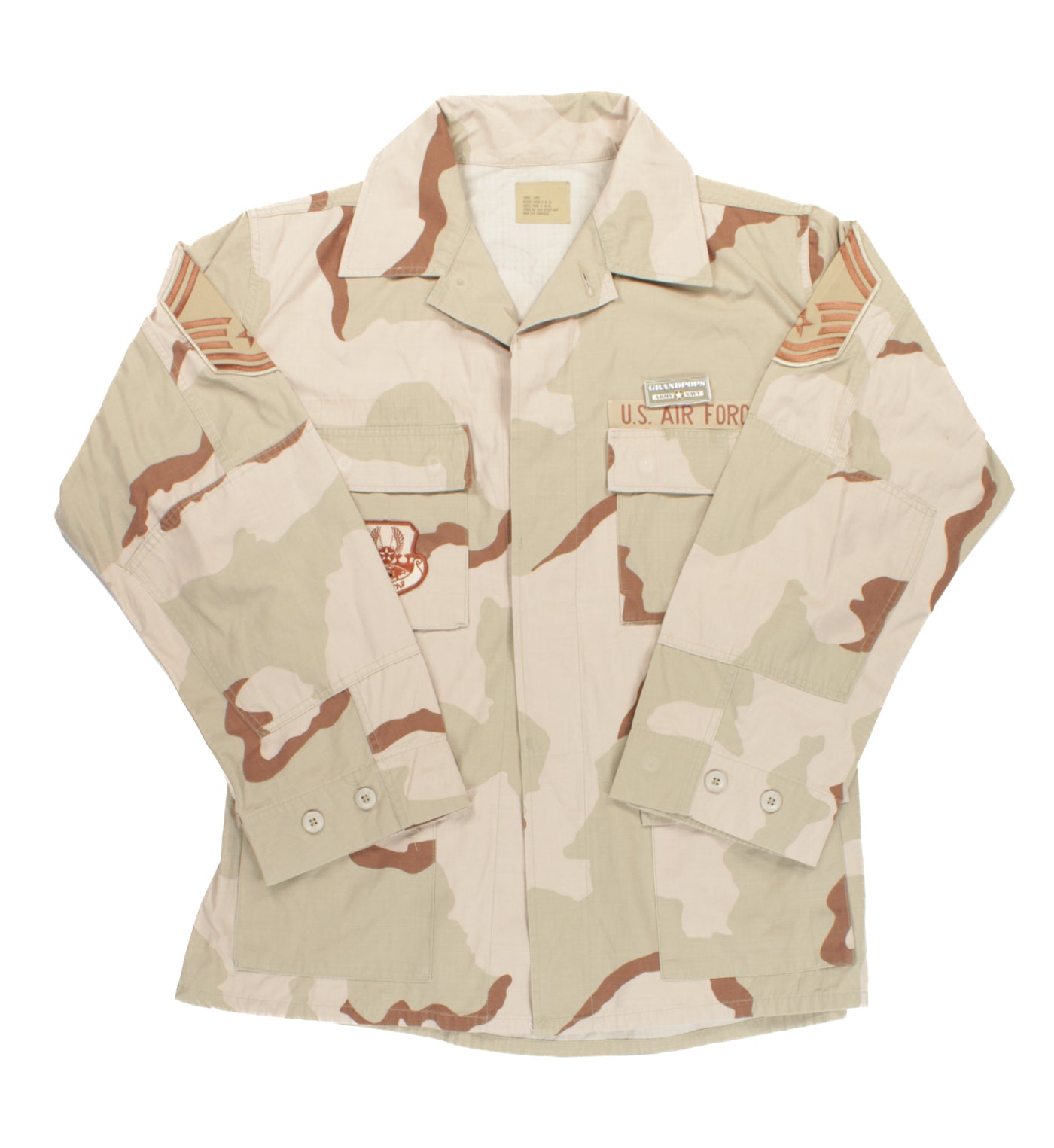 6- Color DCU Shirt/Coat LARGE - Short Desert Camo Cotton/Nylon