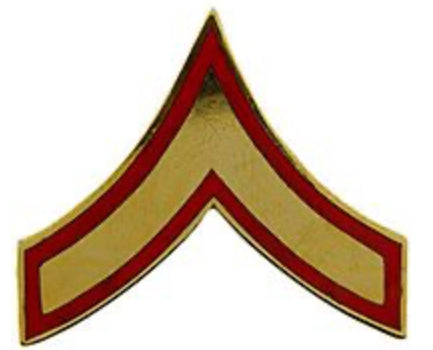 USMC E-2 Private First Class (Extra Large) Red/Gold Rank Pin