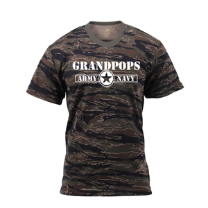 Grandpops Army Navy Tiger Stripe Camo Short Sleeve T-Shirt