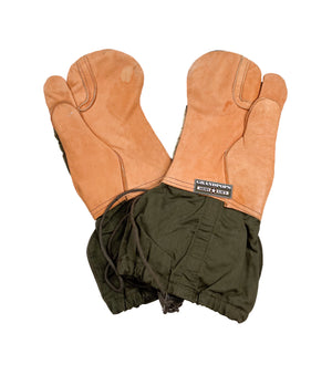 U.S. Military Original Cold Weather Trigger Leather Mittens