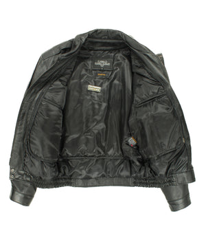 USMC Black Leather A2 Style Flight Jacket