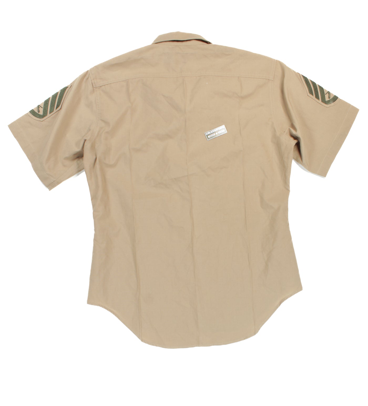 U.S. Marine Corps Man's Khaki Poly/Wool Short Sleeve Dress Shirt 16 U.S. Marine Corps Man's Khaki Poly/Wool Short Sleeve Dress Shirt 16