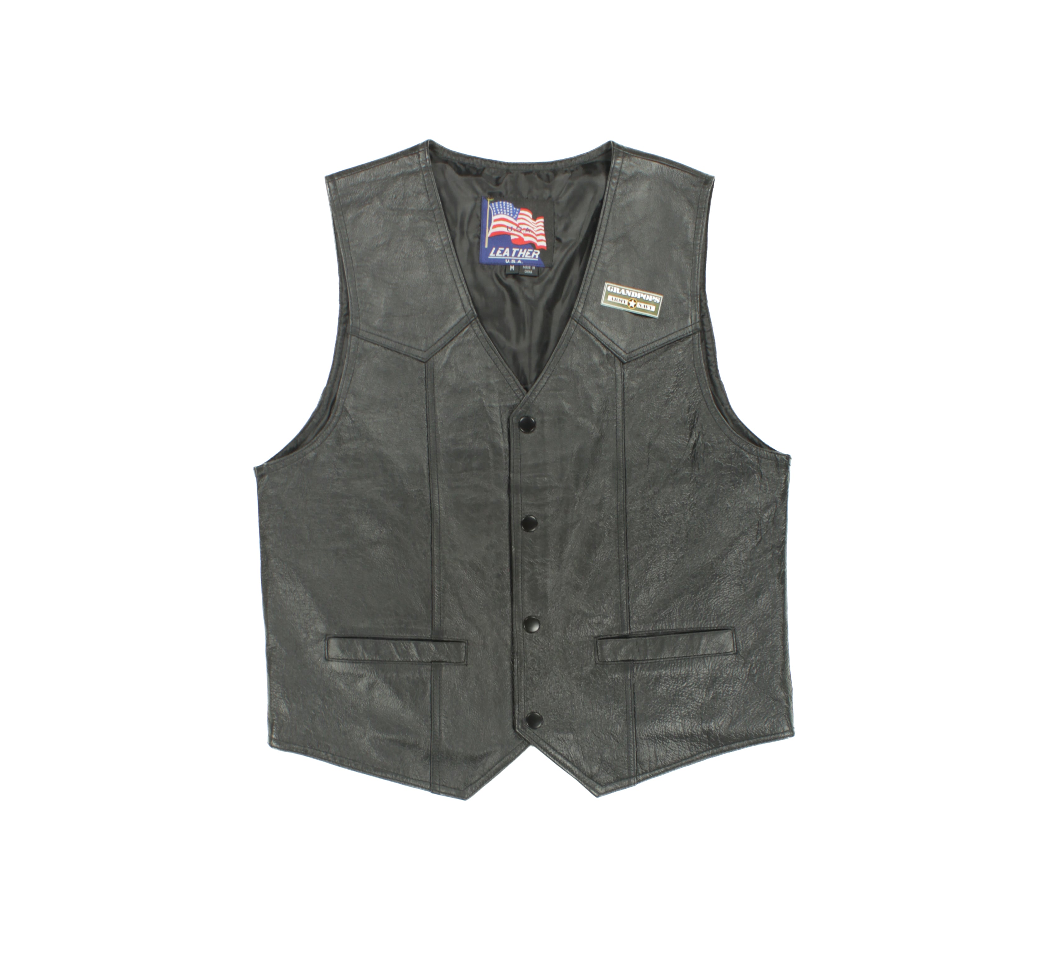 USMC Black Leather Motorcycle Vest – GRANDPOPSARMYNAVY