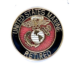 USMC Logo Retired Gold/Black Pin