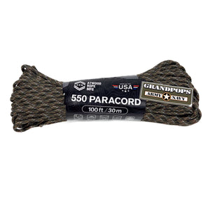 Digital Woodland Camo 550LB Paracord 100ft Made In USA