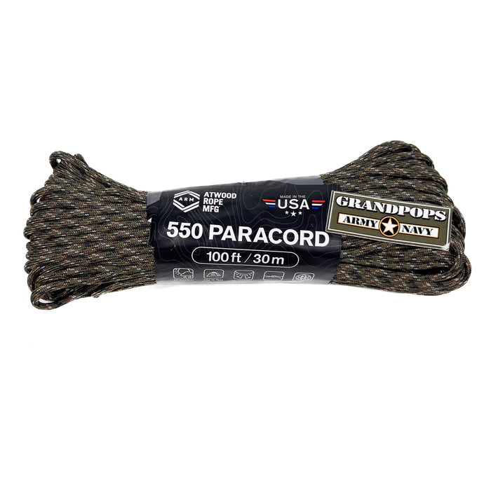 Digital Woodland Camo 550LB Paracord 100ft Made In USA