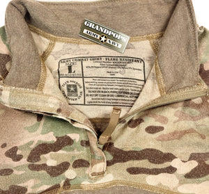 U.S. Military Multicam Flame Resistant ACS Combat Quarter Zip Shirt USA MADE USED