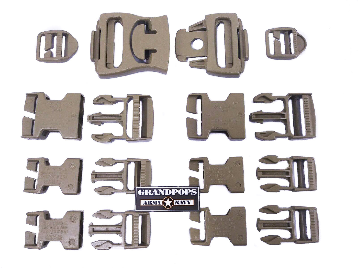 U.S. Military ITW Fastex ILBE Molle Repair Buckles 16 PIECE SET NEW